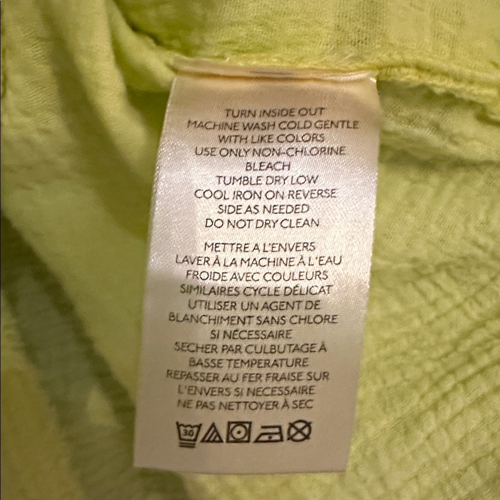 We The Free Summer Daydream Lime Green Textured Oversized Top NWT Size L - Picture 9 of 11